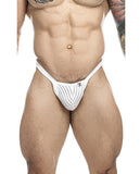 Male Basics Y Buns Thong White Sheer LG