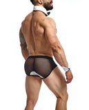 Male Basics MOB Maitre D Brief, Bow & French Cuffs Black/White SM