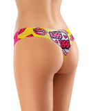 Mememe Intrigue Kissberry Printed Thong Lg