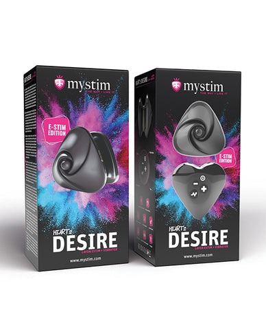 Mystim Heart is Desire eStim Layon Vibrator - Black