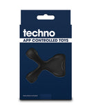 Techno Strobe App Controlled Vibrating Cock Ring - Black