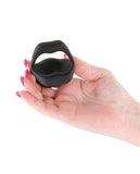 Techno Strobe App Controlled Vibrating Cock Ring - Black