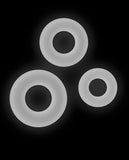 Firefly Glow in the Dark Bubble Cock Rings - White, Pack of 3