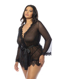 Provence Short Robe - Black 1X/2X