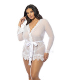 '-Provence Short Robe - White 1X/2X