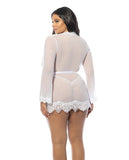 '-Provence Short Robe - White 1X/2X