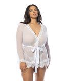 '-Provence Short Robe - White 1X/2X