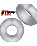 Hunky Junk Stiffy 2 Pack Cockrings - Clear Ice