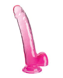 King Cock Clear 9" Cock w/Balls - Pink