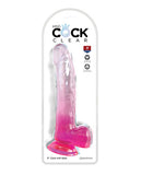 King Cock Clear 9" Cock w/Balls - Pink