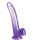 King Cock Clear 9" Cock w/Balls - Purple