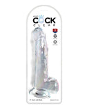 King Cock Clear 9" Cock w/Balls - Clear