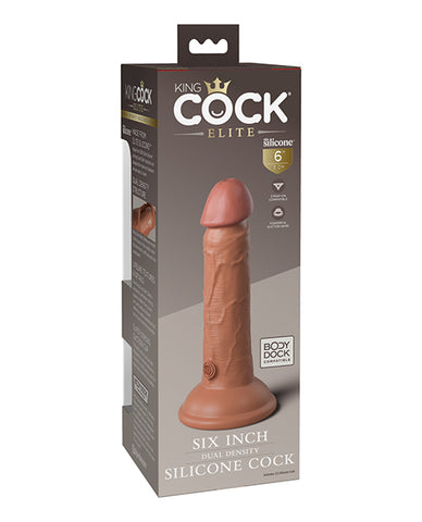 King Cock Elite 6 Inch Dual Density Silicone Cock - Tan