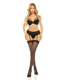 Pink Lipstick Come to Me Bra, Garter Belt & G-String Black M/L