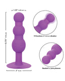 First Time Vibrating Triple Beaded Anal Probe - Purple