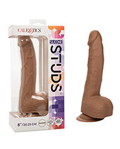 Silicone Studs 8" Dildo - Brown