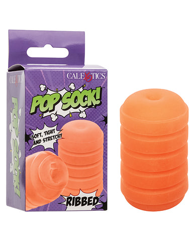 Pop Sock Ribbed Masturbator - Orange
