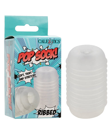 Pop Sock Ribbed Masturbator - Clear