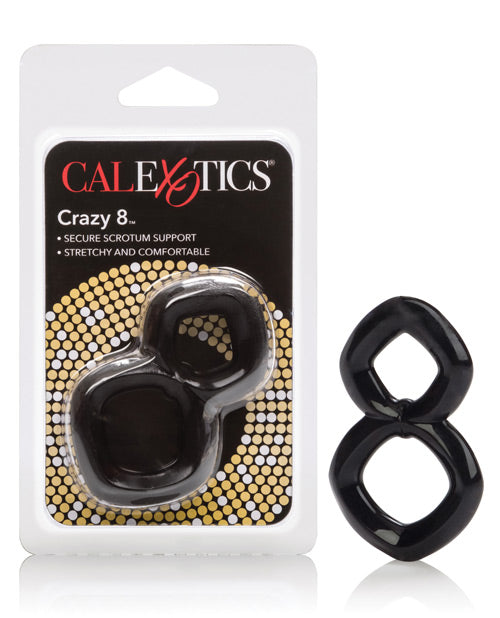 Crazy 8 Enhancer Double Cock Ring Black