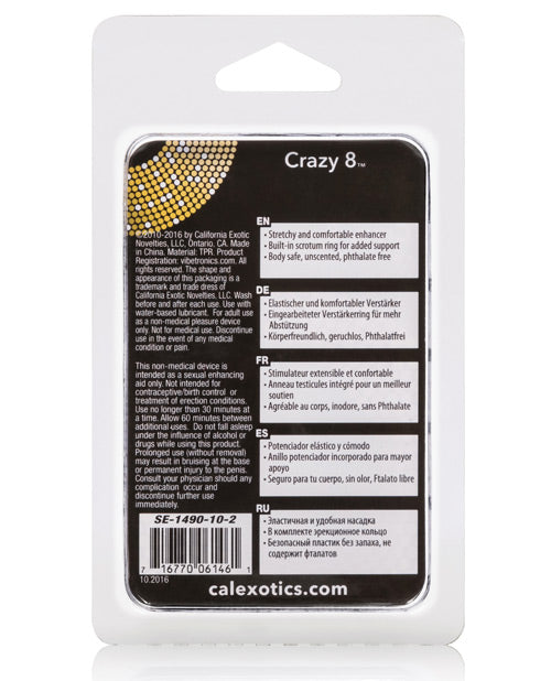 Crazy 8 Enhancer Double Cock Ring Black