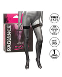 Radiance Thigh High Stockings - Black Plus Size