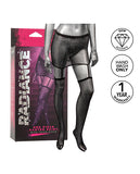 Radiance One Piece Garter Skirt W/thigh Highs - Black O/s