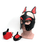 665 Playful Pup Hood - O/S Black/White/Red