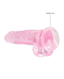 Shots RealRock Realistic Crystal Clear 8" Dildo w/Balls - Pink