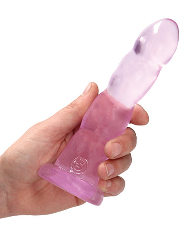 Shots RealRock Crystal Clear Non Realistic 7" Dildo  - Pink