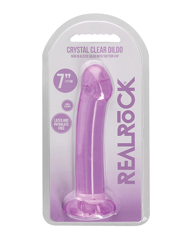 Shots RealRock Crystal Clear 7" Dildo  - Purple