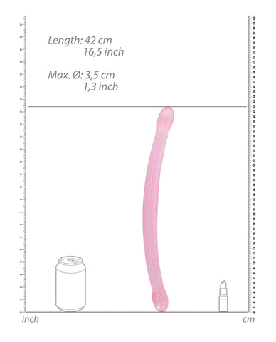 Shots RealRock Crystal Clear 17" Double Dildo  - Pink