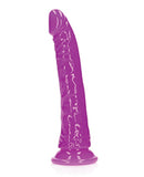 Shots RealRock 7" Slim Dildo Glow in the Dark - Neon Purple