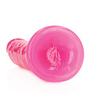 Shots RealRock 9" Slim Dildo Glow in the Dark - Neon Pink