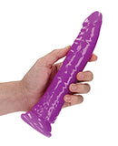 Shots RealRock 9" Slim Dildo Glow in the Dark - Neon Purple