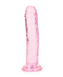 Shots RealRock Crystal Clear 6" Straight Dildo w/Suction Cup - Pink