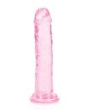 Shots RealRock Crystal Clear 6" Straight Dildo w/Suction Cup - Pink