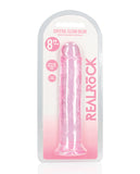 Shots RealRock Crystal Clear 8" Straight Dildo w/Suction Cup - Pink