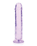 Shots RealRock Crystal Clear 8" Straight Dildo w/Suction Cup - Purple