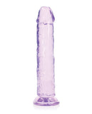 Shots RealRock Crystal Clear 9" Straight Dildo w/Suction Cup - Purple