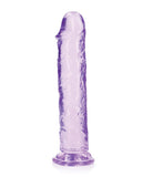 Shots RealRock Crystal Clear 9" Straight Dildo w/Suction Cup - Purple