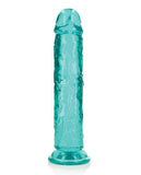 Shots RealRock Realistic Crystal Clear 10" Straight Dildo - Turquoise