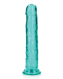 Shots RealRock Realistic Crystal Clear 10" Straight Dildo - Turquoise