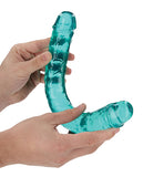 Shots RealRock Crystal Clear 13" Double Dildo - Turquoise