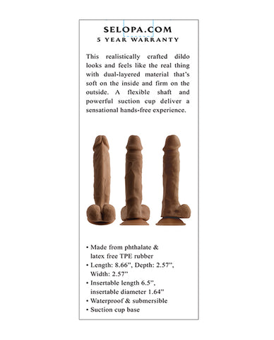 Selopa 6.5" Natural Feel Dildo - Dark