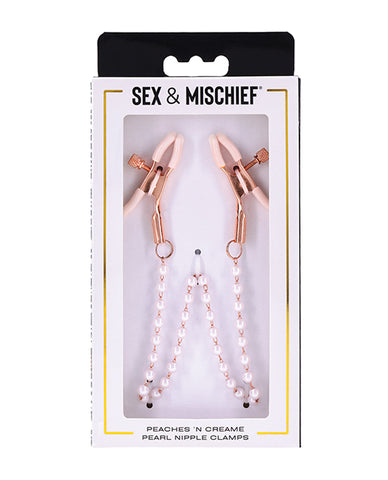 Sex & Mischief Peaches 'n CreaMe Pearl Nipple Clamps