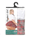 Teacher's Pet Ms Honor Student School Girl Tie Top, Pleated Skirt, Neck Tie & Hair Bow Red QN