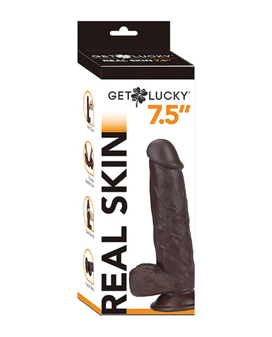 Get Lucky 7.5 Inch Real Skin Series - Dark Brown