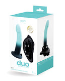 VeDO Duo Silicone Dildo w/Harness - Turquoise/Black