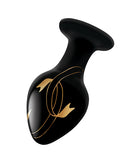 Secret Kisses 3.5" Handblown Glass Plug - Black/Gold