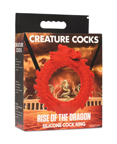 Creature Cocks Rise Of The Dragon Silicone Cock Ring - Red